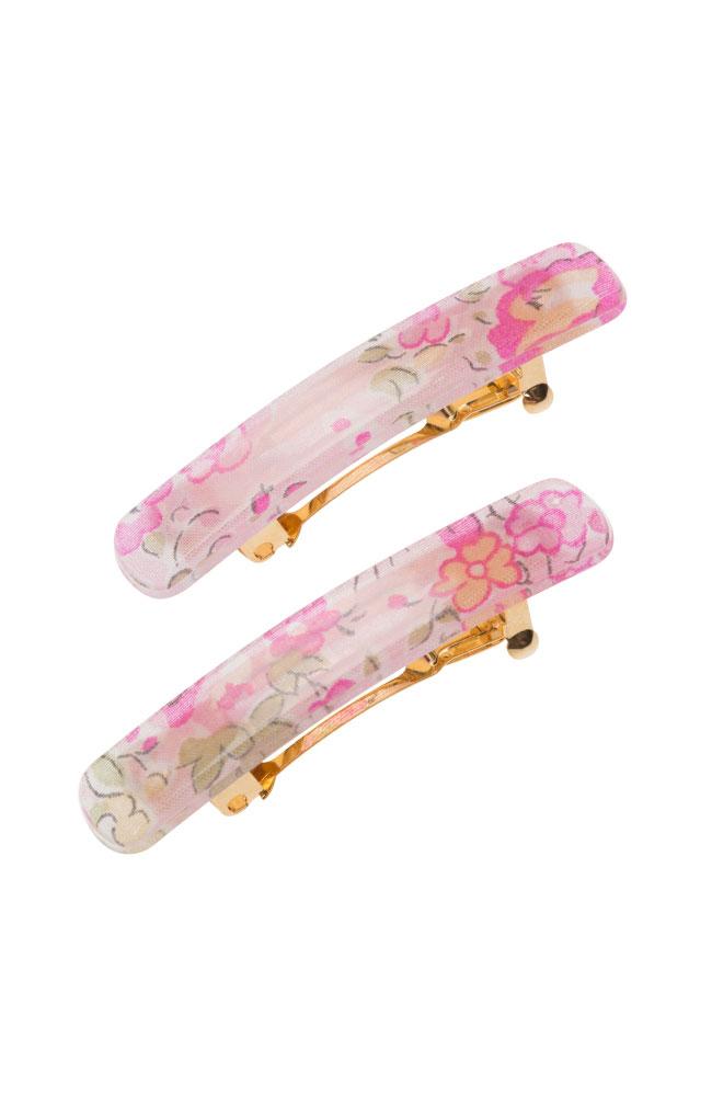 Mini Rectangle Barrette Pair - Tatum Floral