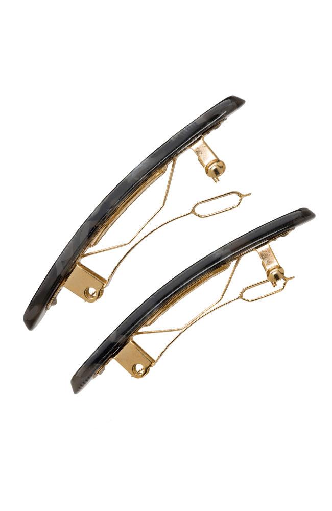 Mini Rectangle Barrette Pair - Pavlova