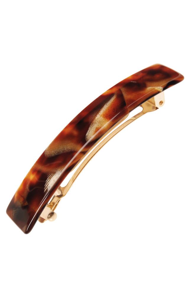 Classic Africa Brown Faux Shell Hair Clip with French Barrette clasp by France Luxe
