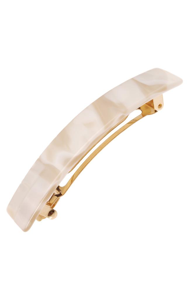 Alba white Hair Clip with French barrette clasp by France Luxe