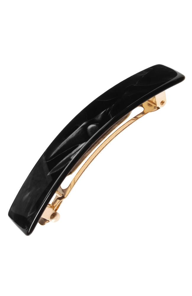 Classic Nacro Black Hair Clip with French Barrette clasp by France Luxe