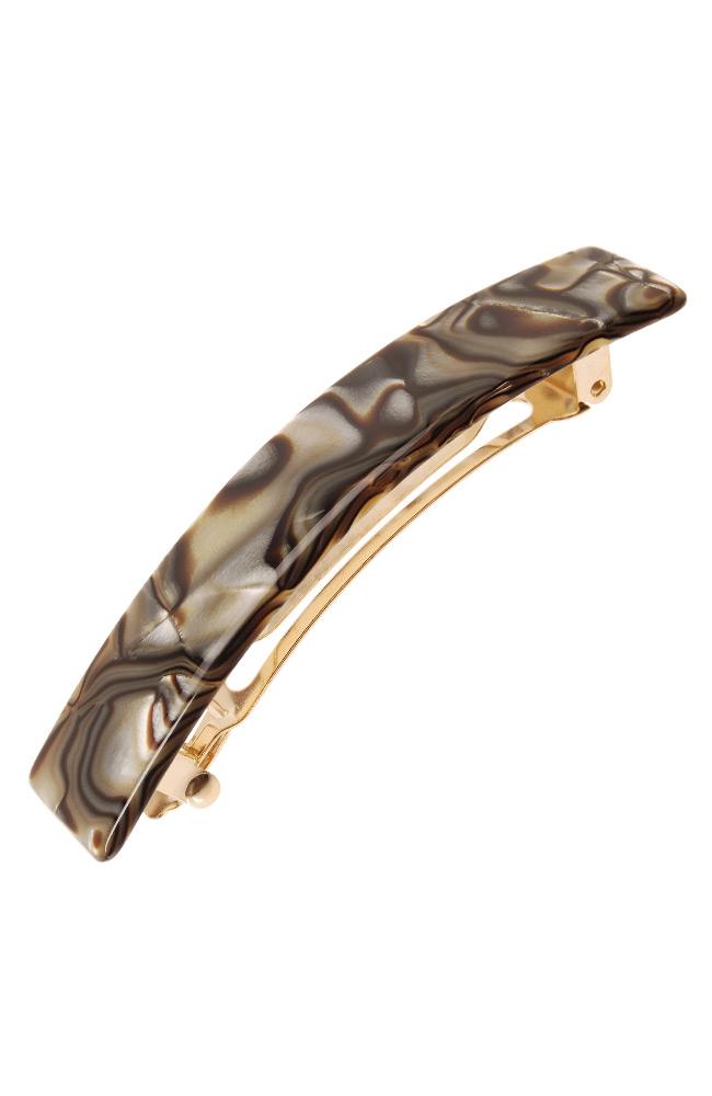 Classic Onyx Faux Shell Hair Clip with French Barrette clasp by France Luxe