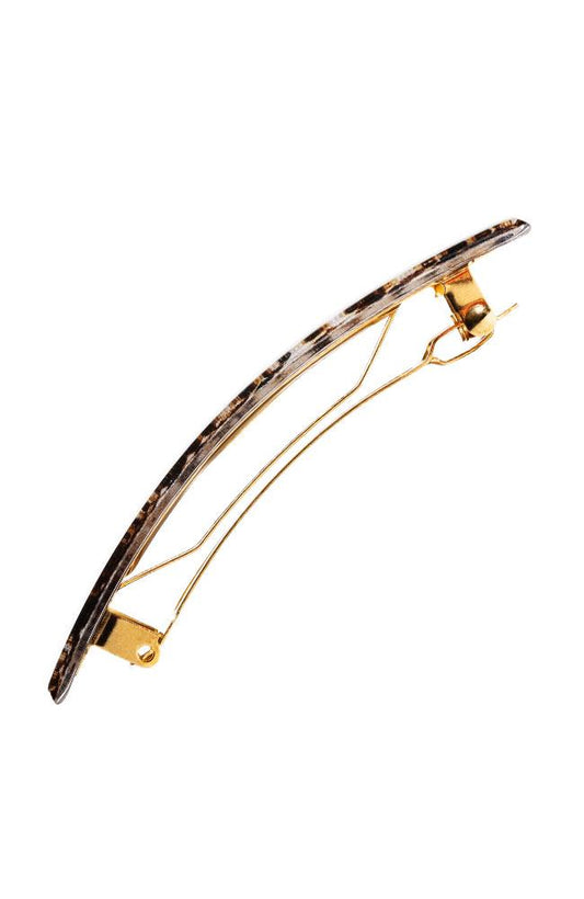 Side view of French Barrette clasp on Snake print hair clip