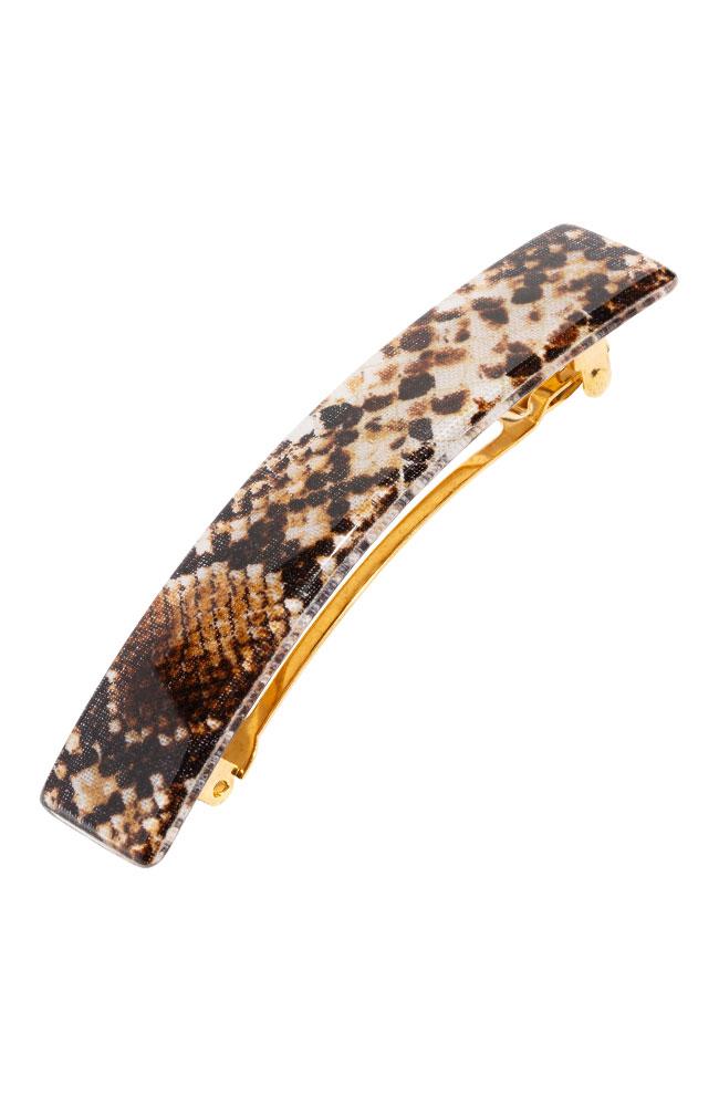 Anaconda Snake Print Hair Clip with French Barrette by France Luxe