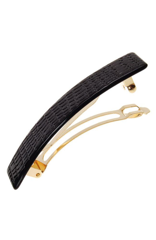 Classic Rectangle Barrette - Embossed Croc