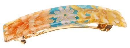 Classic Rectangle Barrette - Chrysanthemum