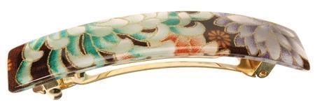 Classic Rectangle Barrette - Chrysanthemum
