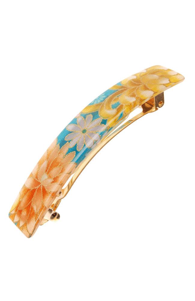 Classic Rectangle Barrette - Chrysanthemum