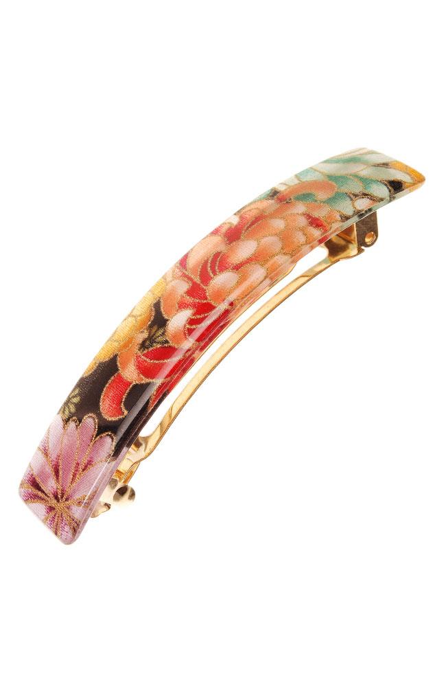 Classic Rectangle Barrette - Chrysanthemum