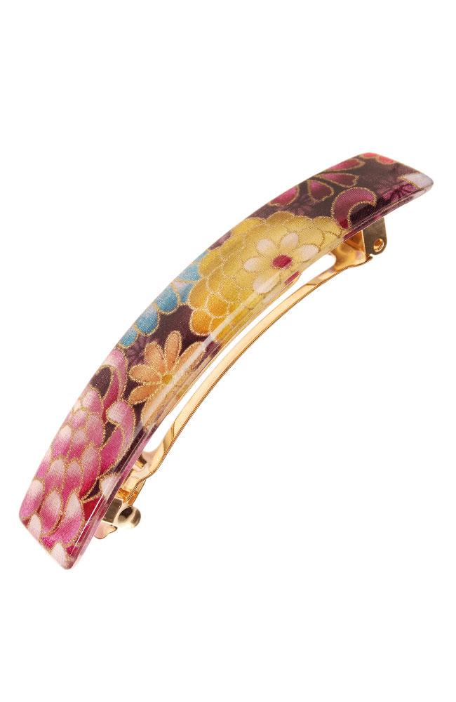 Classic Rectangle Barrette - Chrysanthemum
