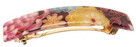 Classic Rectangle Barrette - Chrysanthemum