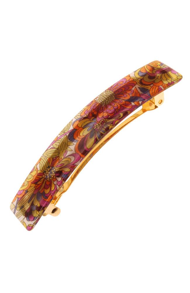 Classic Rectangle Barrette - Splash Garden