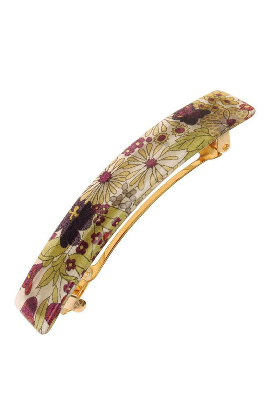 Classic Rectangle Barrette - Floral Rhapsody
