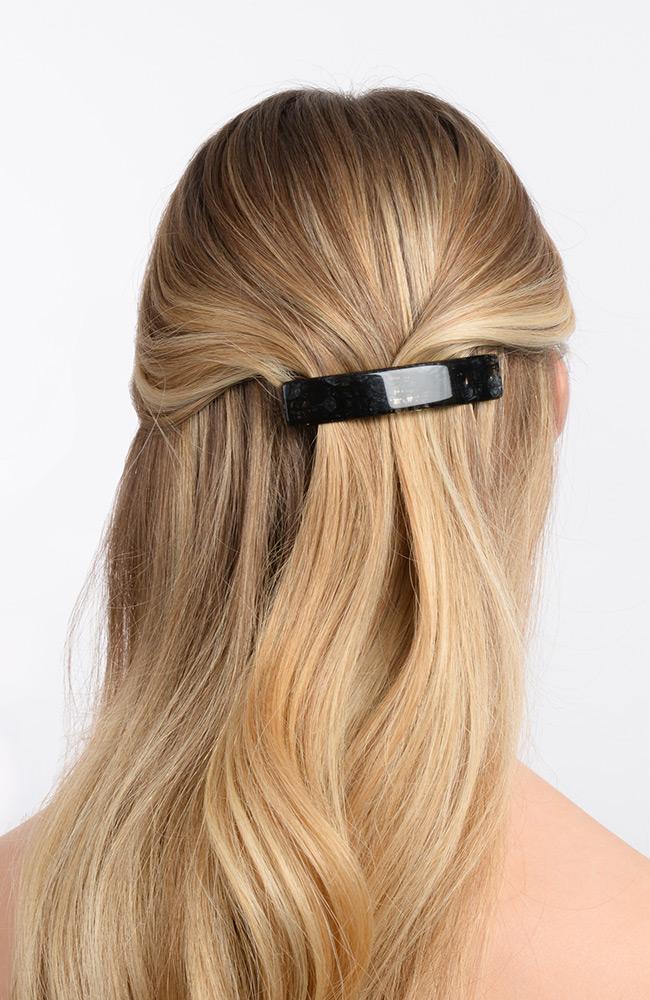 Black Hair clip with made in France Barrette clasp