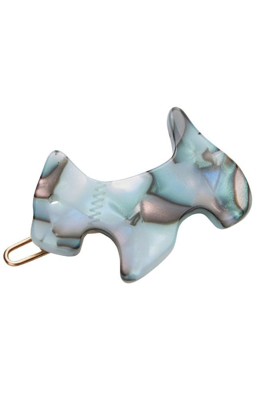 Small Blue Dog Barrette, Scotty Tige Boule, South Sea Blue