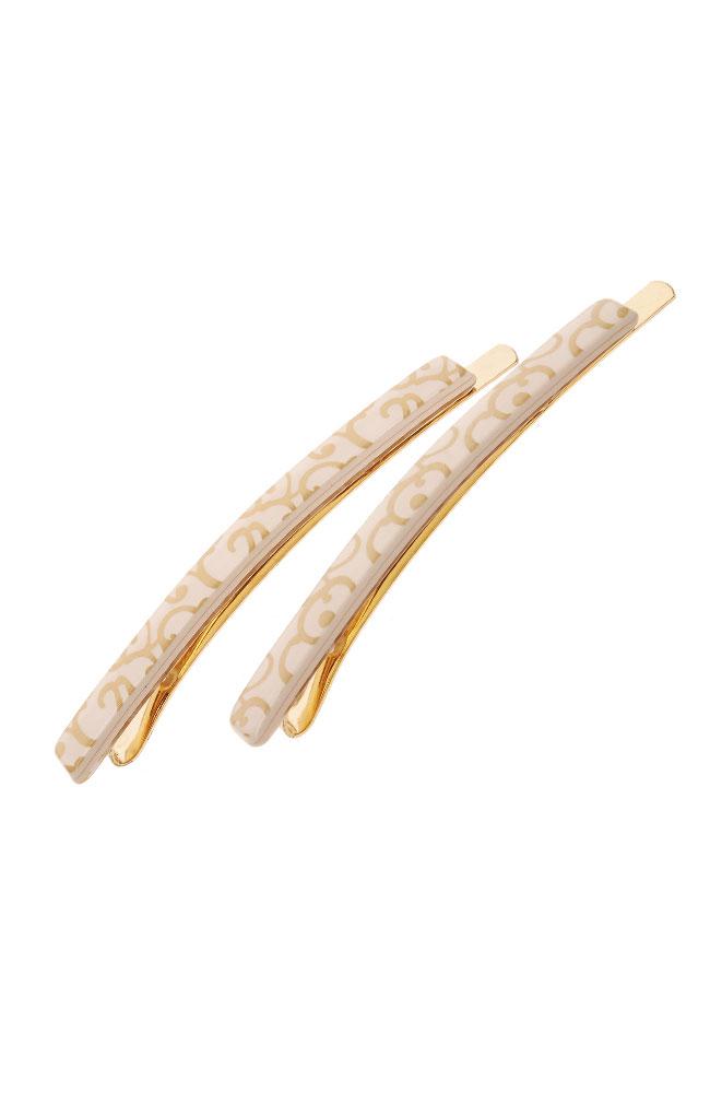 Bobby Pin Pair on Gold Wire - Barocco