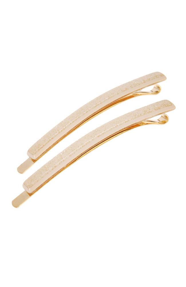 Bobby Pin Pair on Gold Wire - Glitter