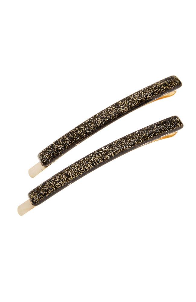 Bobby Pin Pair on Gold Wire - Glitter