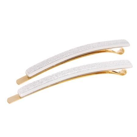 Bobby Pin Pair on Gold Wire - Glitter