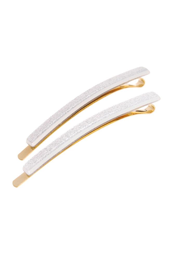 Bobby Pin Pair on Gold Wire - Glitter