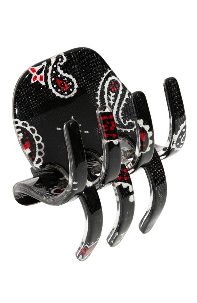 Black Hair claw clip, Bandana Medium Gallery Jaw by France Luxe