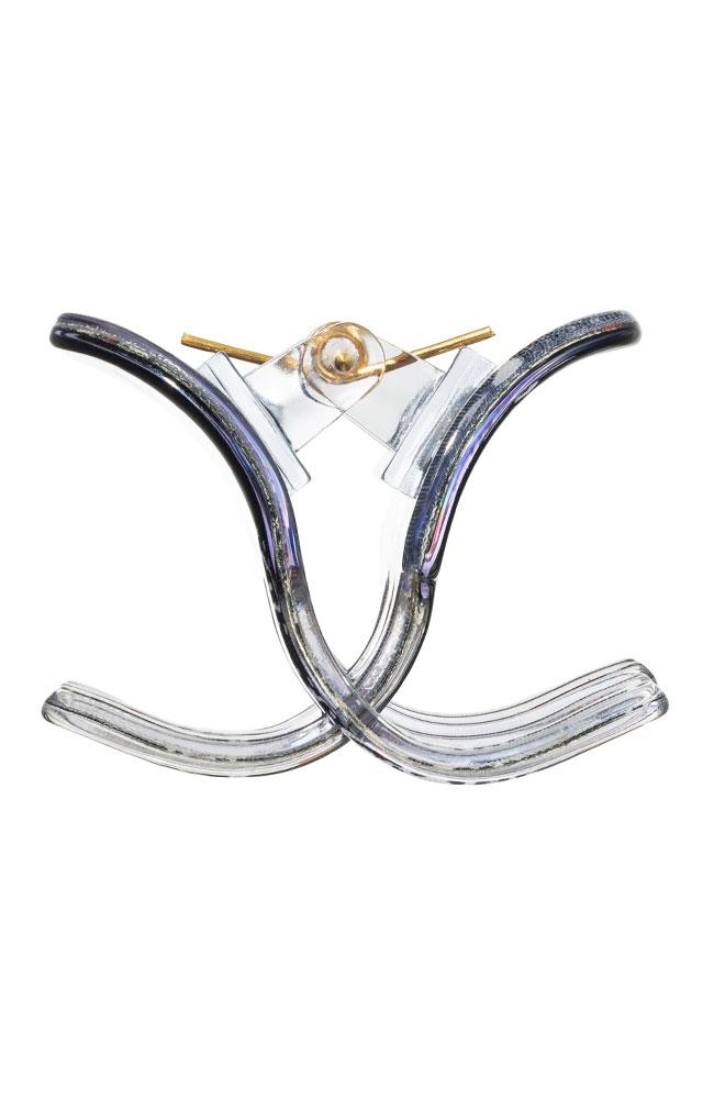 Blue claw clip side view, Navy Bandana Medium Gallery Jaw by France Luxe