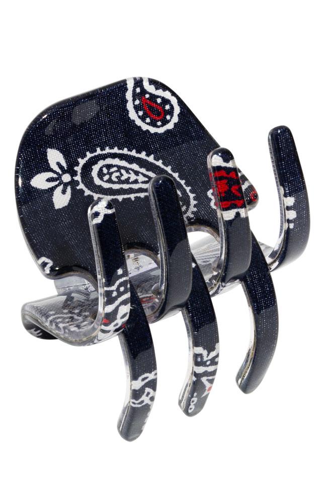 Blue Hair claw clip, Navy Bandana Medium Gallery Jaw by France Luxe
