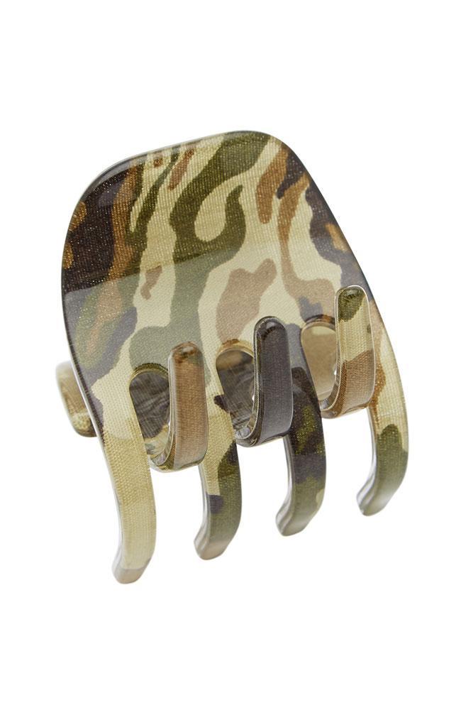 Green Camo Medium Claw Clip, Gallery Jaw Hair Clip by France Luxe, made in France