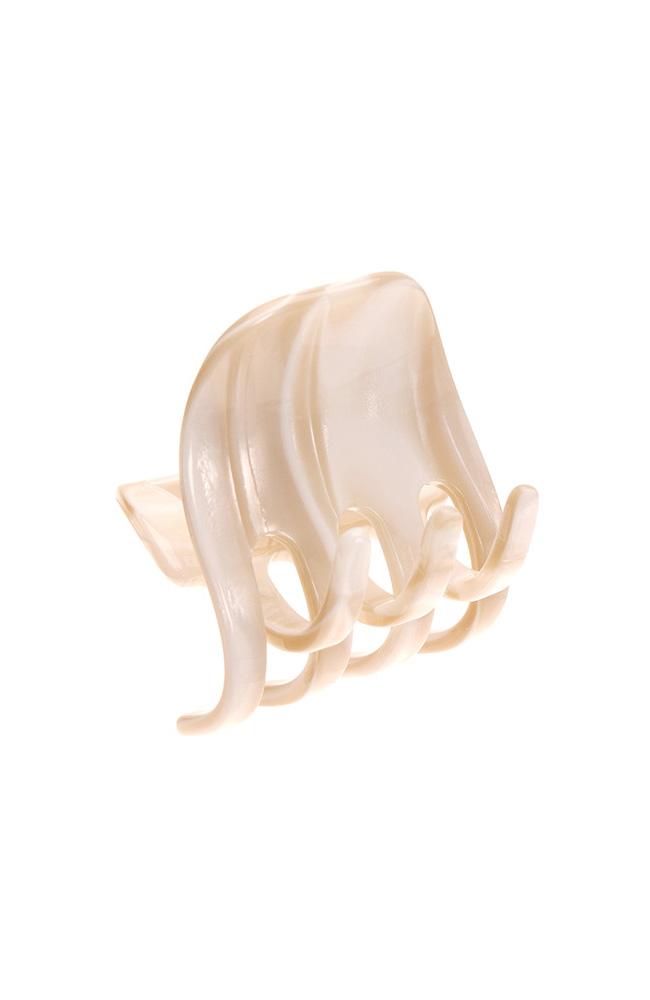 Alba White Medium Claw Clip, Gallery Jaw by France Luxe, hair clip made in France