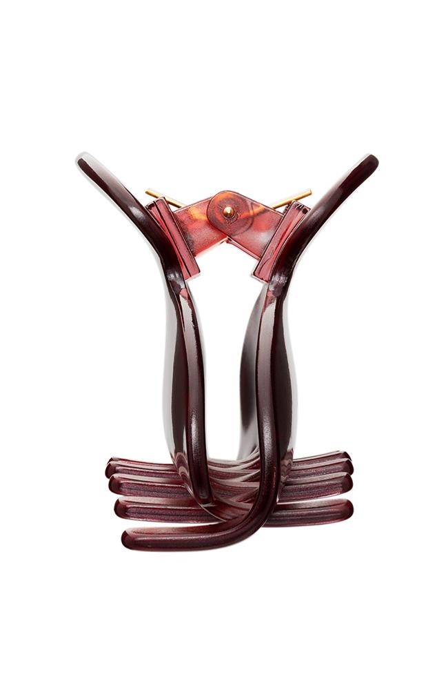 Duchess Burgundy hair claw clip side view, Couture Jaw by France Luxe