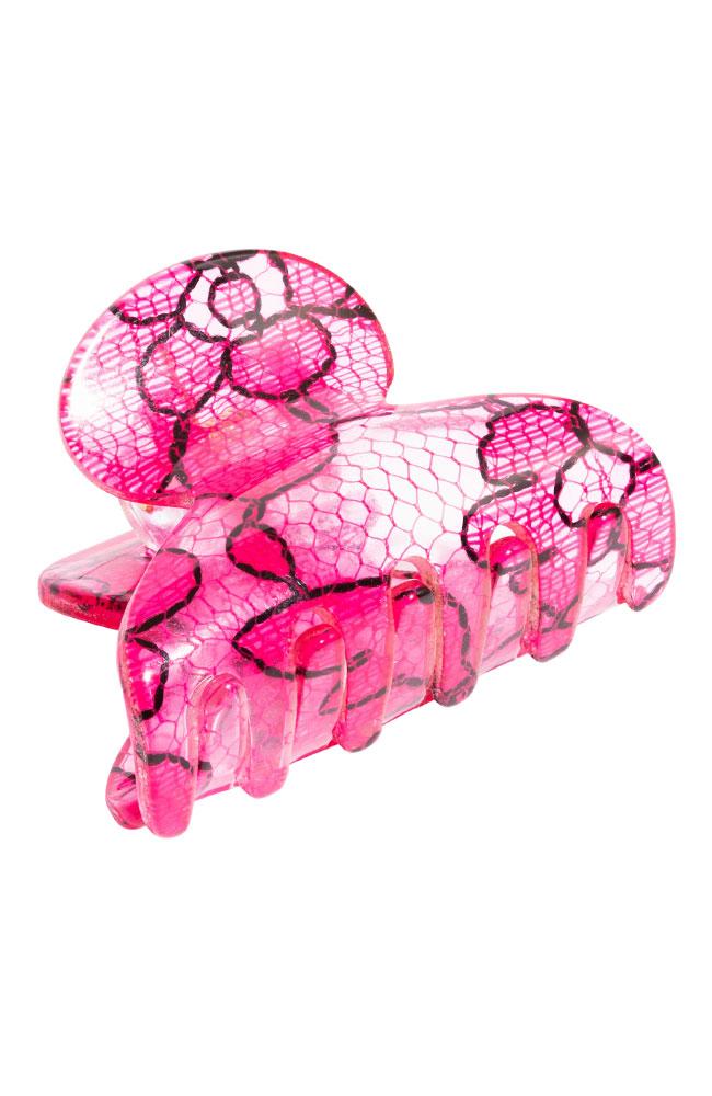 France Luxe Mini Couture Jaw - St. Tropez Lace Pink Claw Clip, Cellulose Acetate
