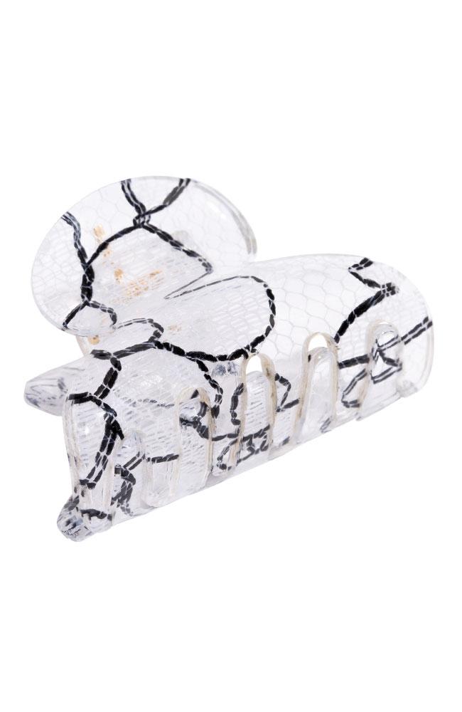 France Luxe Mini Couture Jaw - St. Tropez Lace White Claw Clip, Cellulose Acetate