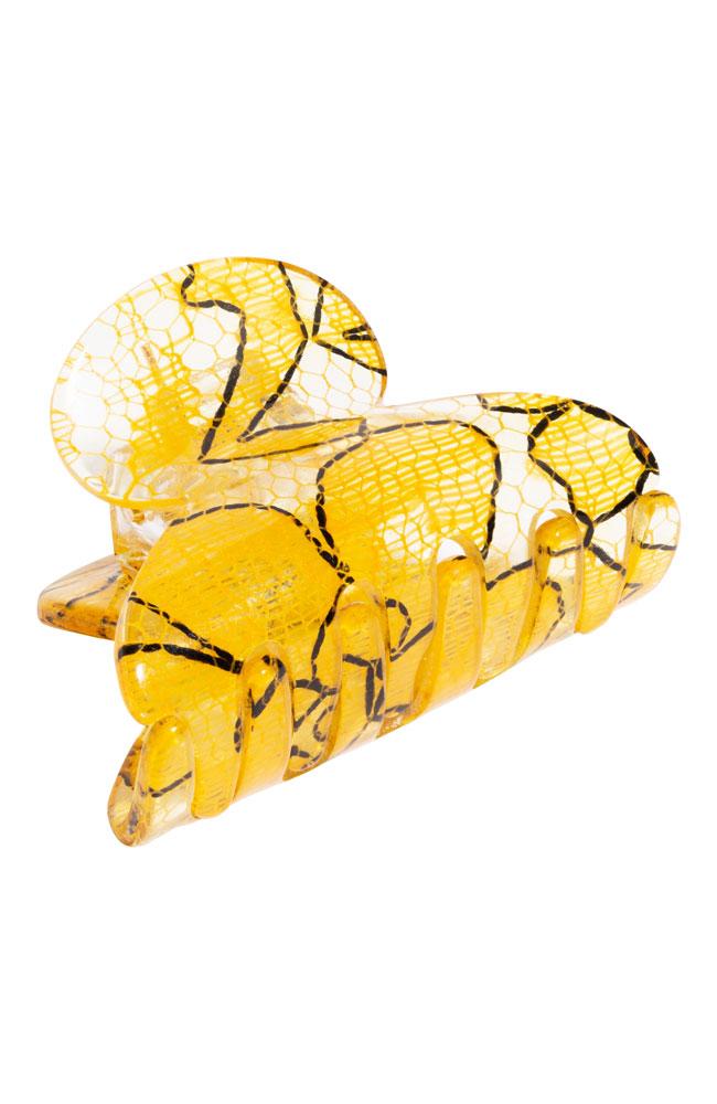France Luxe Mini Couture Jaw - St. Tropez Lace Yellow Claw Clip, Cellulose Acetate