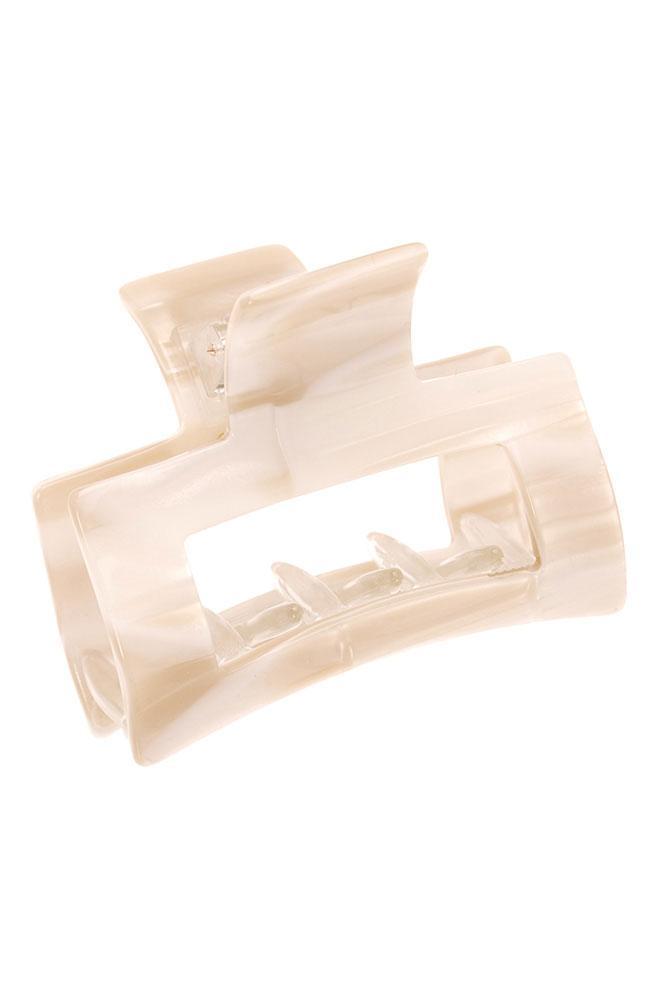 France Luxe Cutout Rectangle Jaw/Claw Clip, Alba White color