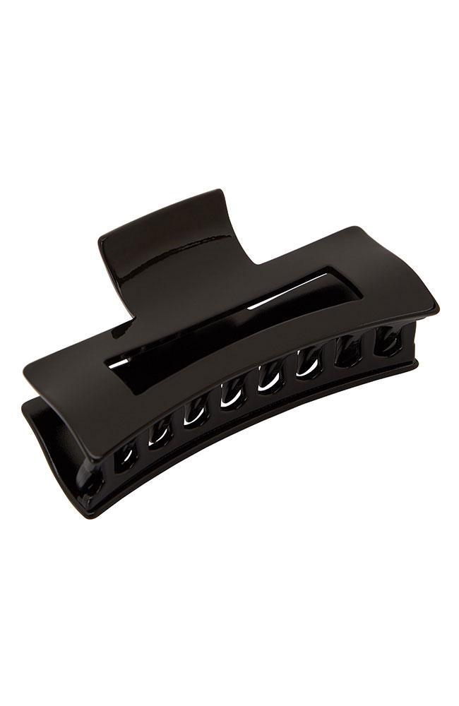 France Luxe Claw Clip, Rectangle Cutout Hair Jaw, Black color