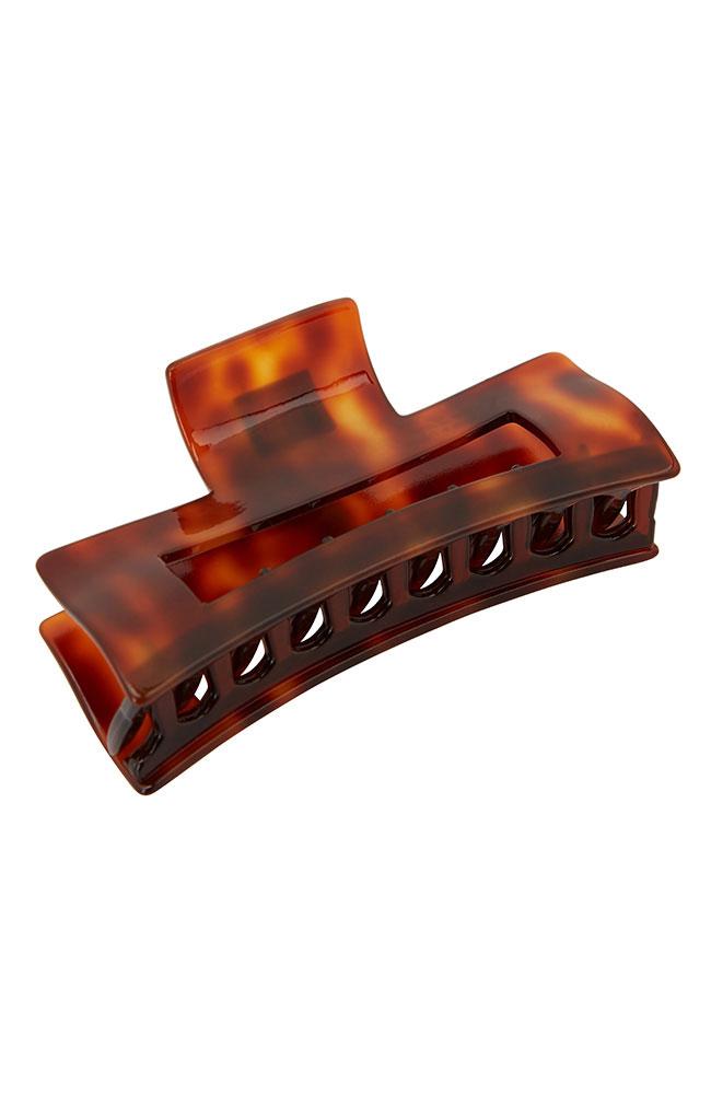 France Luxe Claw Clip, Rectangle Cutout Jaw, Tortorise color