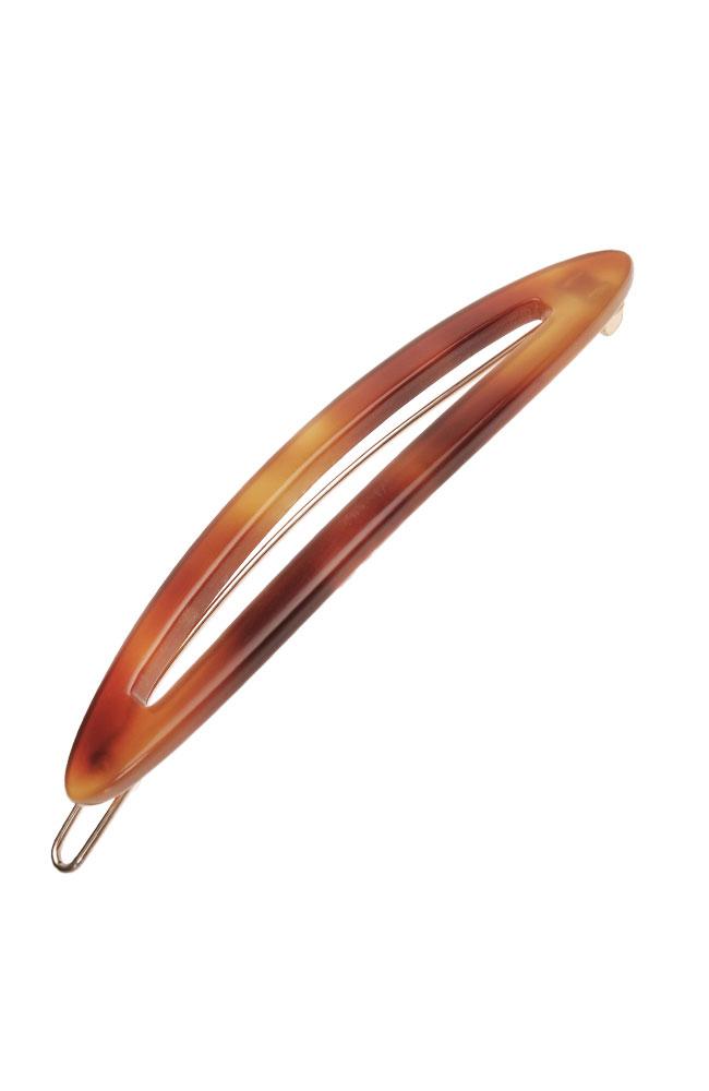 France Luxe Sliver Cutout Tige Boule Barrette, Classic Faux Tortoise Shell, cellulose acetate and French barrette with tige boule clasp