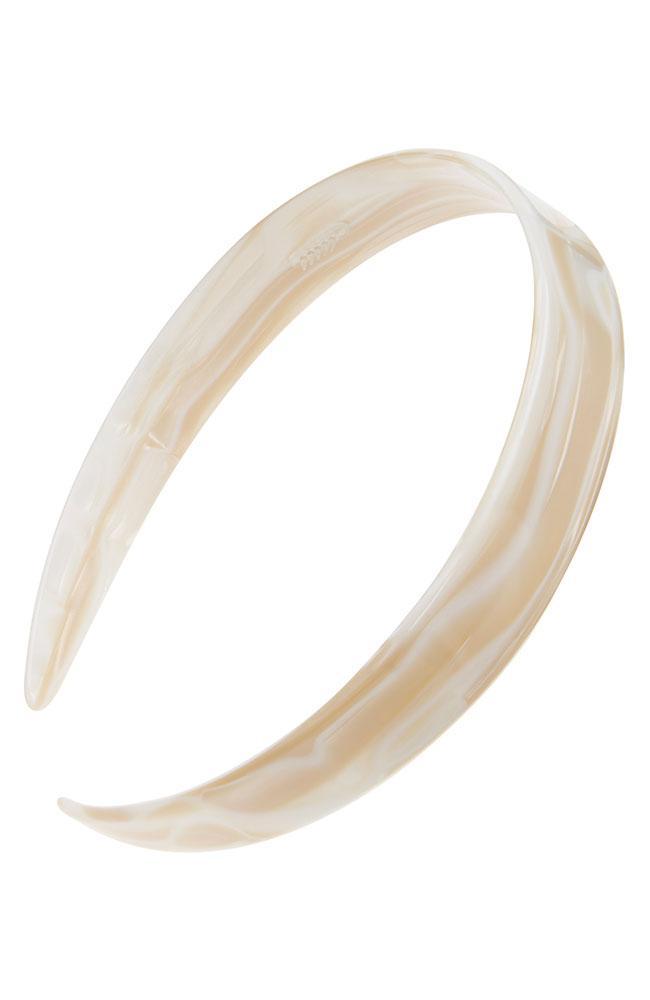 Alba White 3/4" Wide Headband, handmade France Luxe