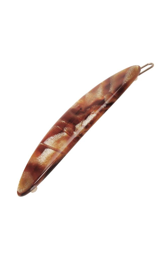 France Luxe Oblong Tige Boule Barrette, Classic Africa, cellulose acetate and French barrette clasp