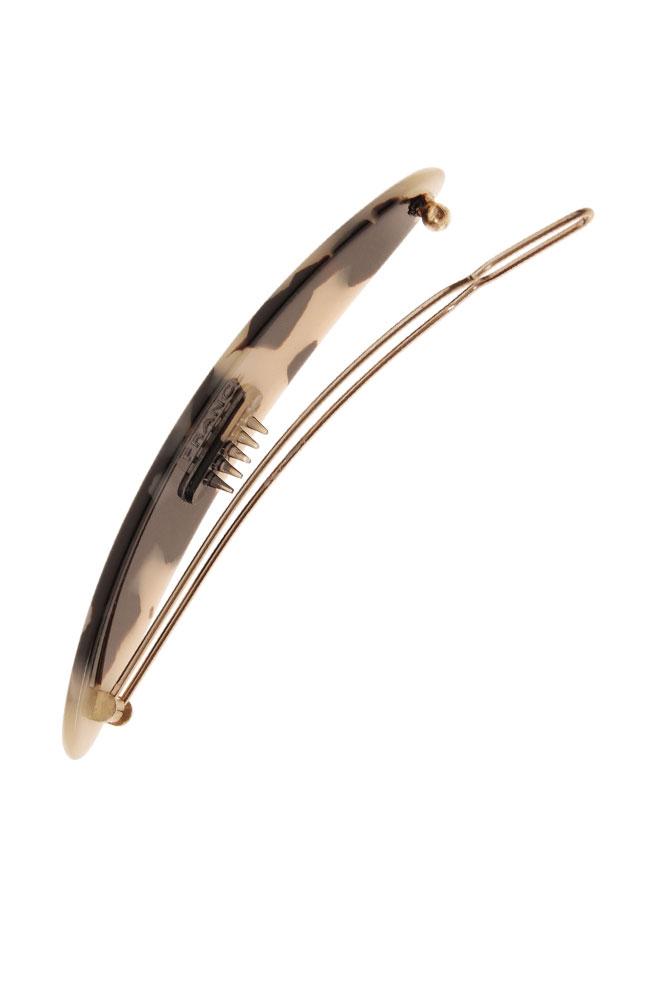 France Luxe Oblong Tige Boule Barrette, Classic Ivory Tokyo, cellulose acetate and French barrette clasp, open clasp