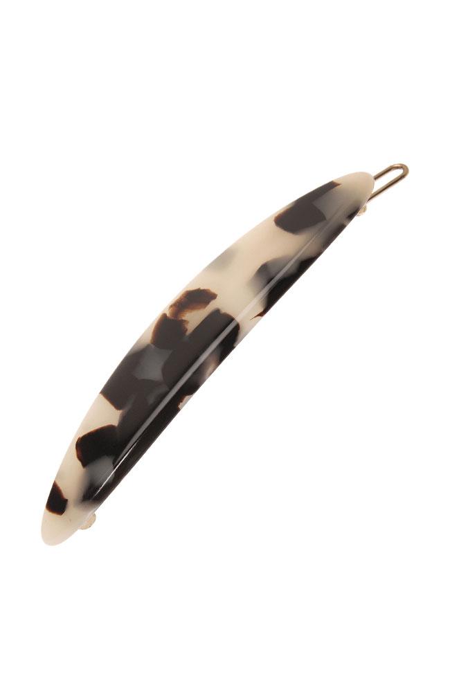 France Luxe Oblong Tige Boule Barrette, Classic Ivory Tokyo, cellulose acetate and French tige boule barrette clasp