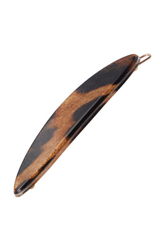 Oblong Tige Boule Barrette - Luxe Leopard