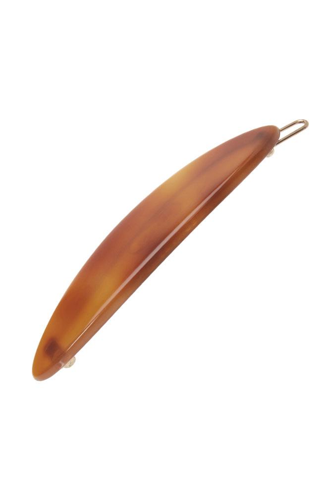 France Luxe Oblong Tige Boule Barrette, Classic Tortoise, cellulose acetate and French barrette clasp