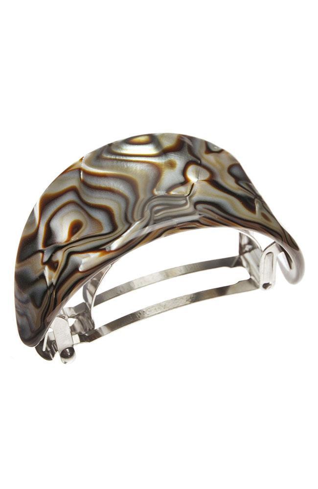 France Luxe Ponytail Barrette, Classic Onyx, cellulose acetate and French barrette clasp
