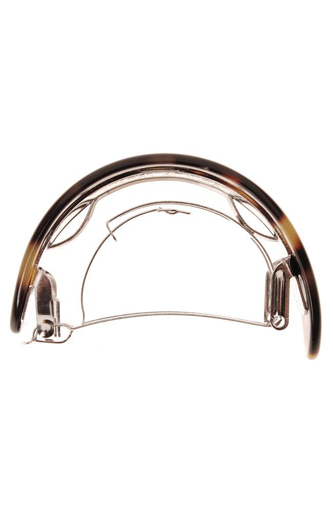 France Luxe Ponytail Barrette, Classic Tokyo, cellulose acetate and French barrette clasp, side closed clasp view