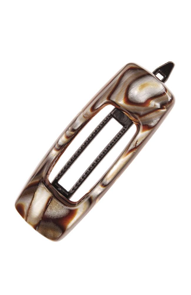 Mini Cutout Rectangle Plastic Tige Boule Barrette - Classic
