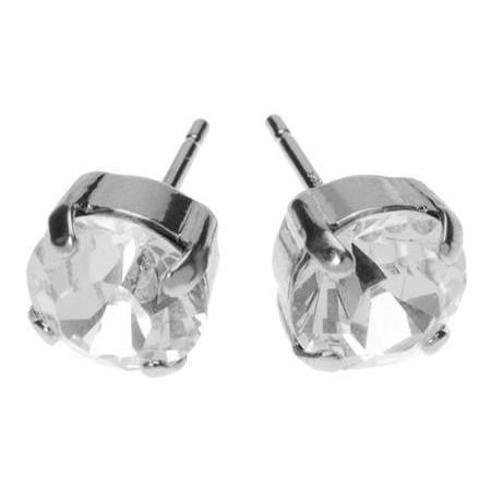 Crystal and Silver Stud Earrings, L. Erickson