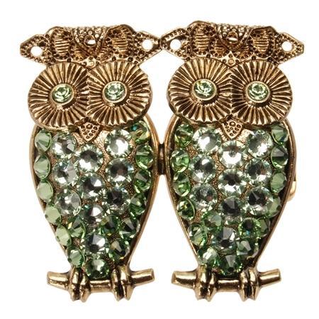Crystal Owl Brooch
