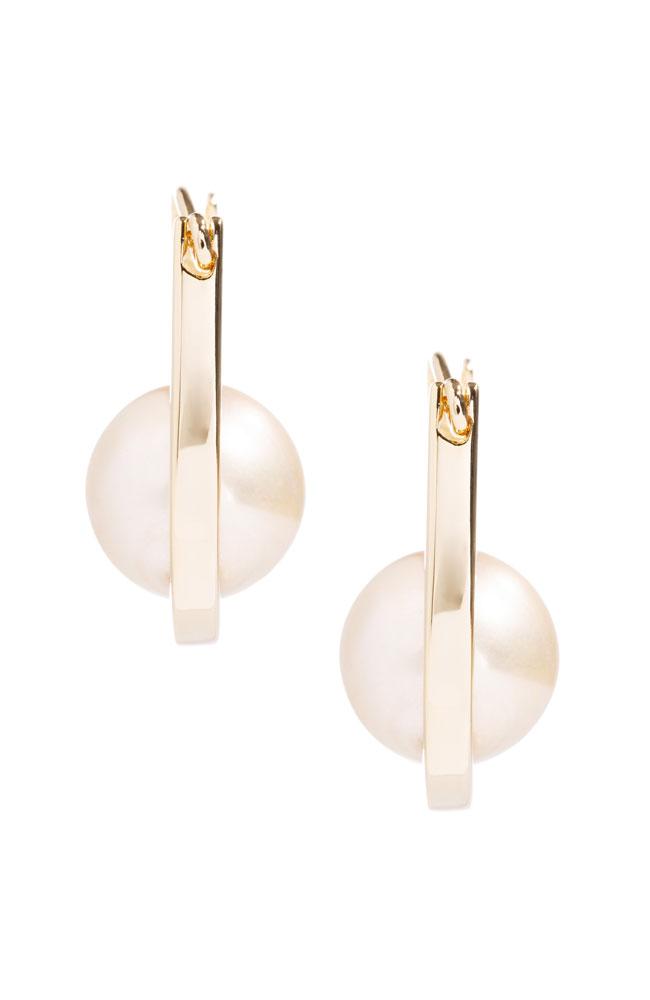Majorca Pearl Oval Hoop Earrings