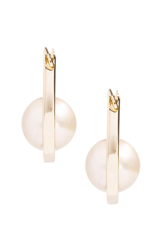 Majorca Pearl Oval Hoop Earrings